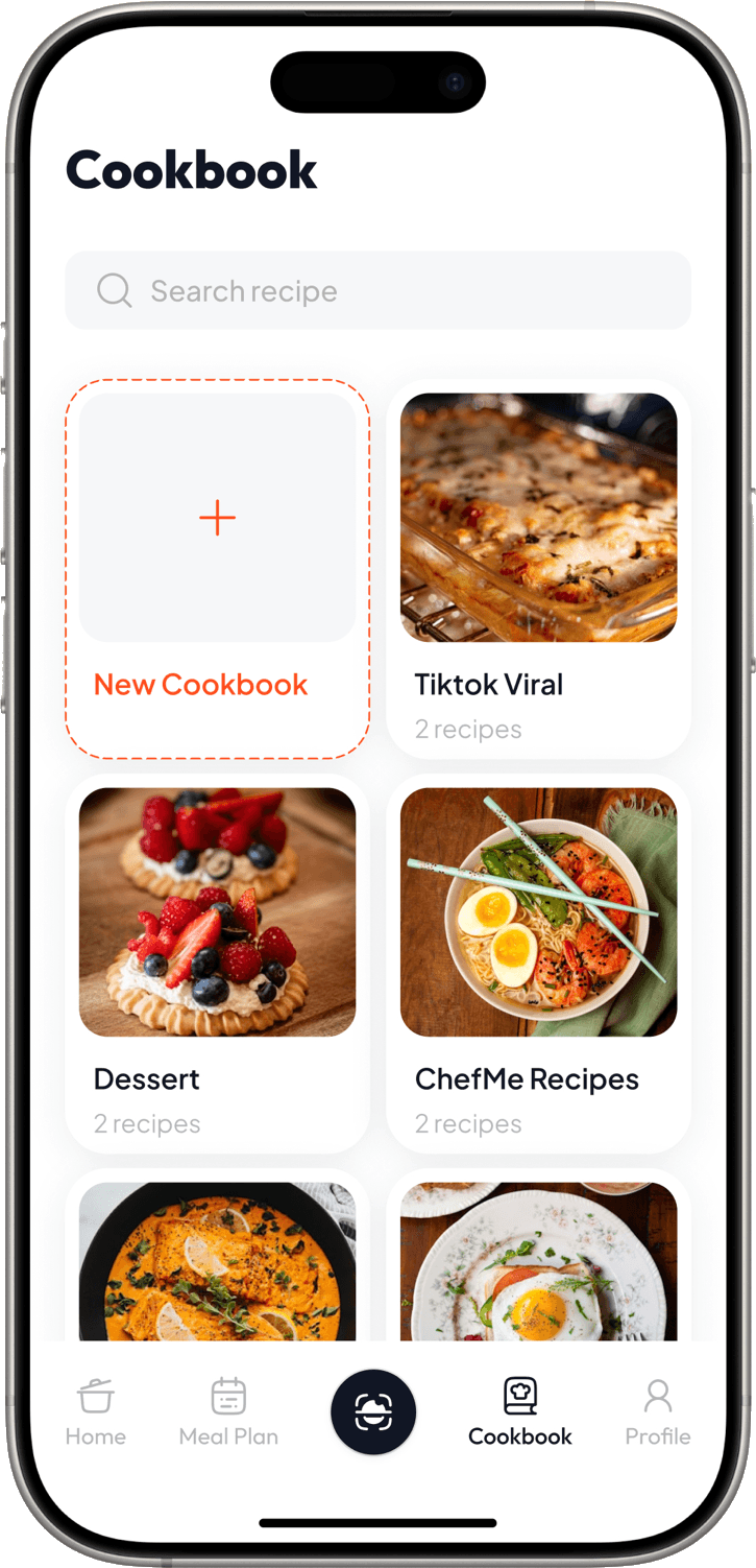 easyEats cookbook with recipes saved from social media